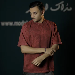تیشرت ماکان سنگشور بیسیک مردانه - عمده-قرمز