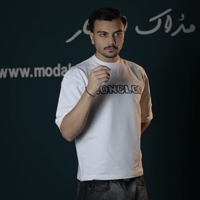 تیشرت دو نخ چاپی مردانه طرح MONCLER - عمده-