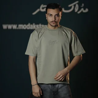 تیشرت دو نخ  گلدوزی و کثیف دوزی مردانه - عمده-صدری