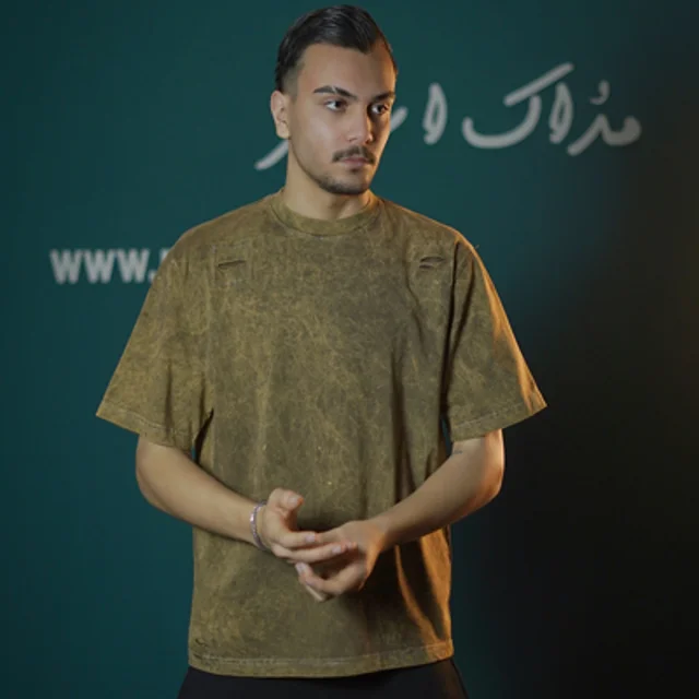 تیشرت ماکان سنگشور زاپدار -عمده-خردلی