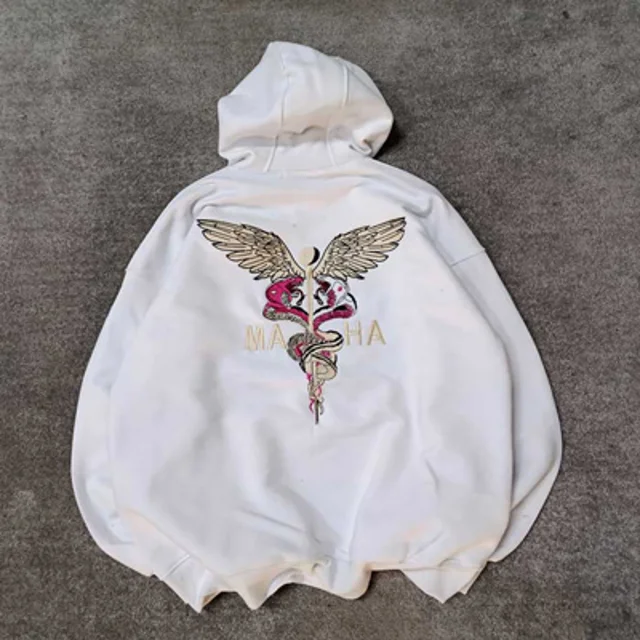 هودی پنبه  گلدوزی شده مردانه-عمده-سفید