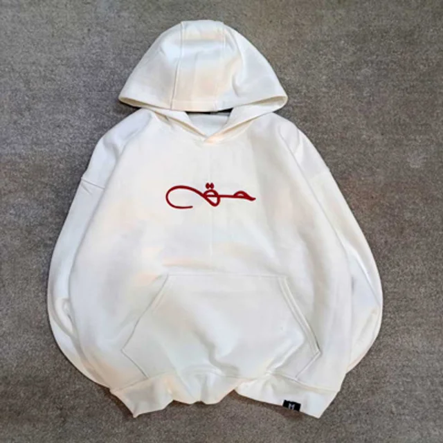 هودی پنبه مردانه چاپی و گلدوزی -عمده-سفید