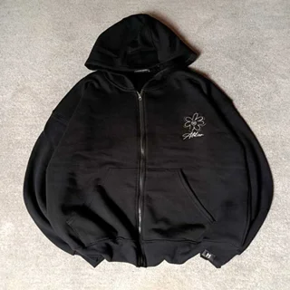 سوییشرت پنبه پاییزه گلدوزی شده -عمده-مشکی