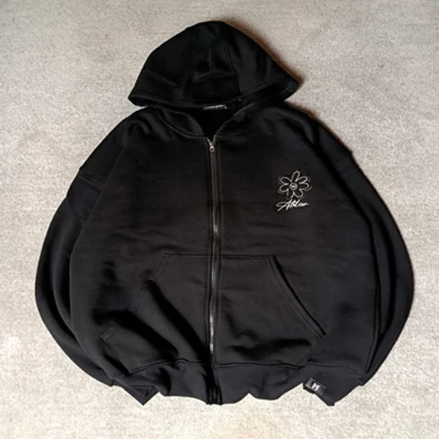 سوییشرت پنبه پاییزه گلدوزی شده -عمده-مشکی