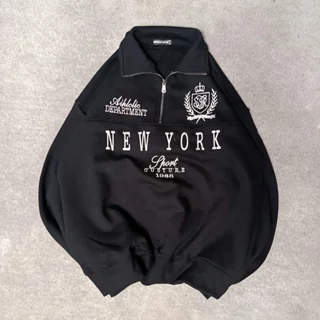 دورس نیم زیپ پنبه پاییزه مردانه-عمده-مشکی