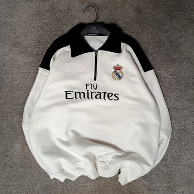 دورس نیم زیپ کیت پنبه مردانه-عمده-سفید رئال