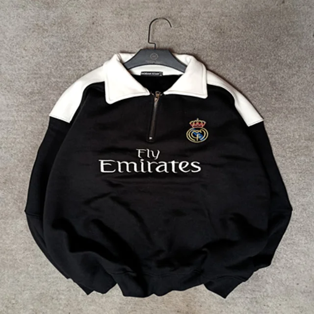 دورس نیم زیپ کیت پنبه مردانه-عمده-مشکی رئال