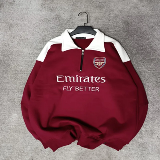 دورس نیم زیپ کیت پنبه مردانه-عمده-قرمز آرسنال