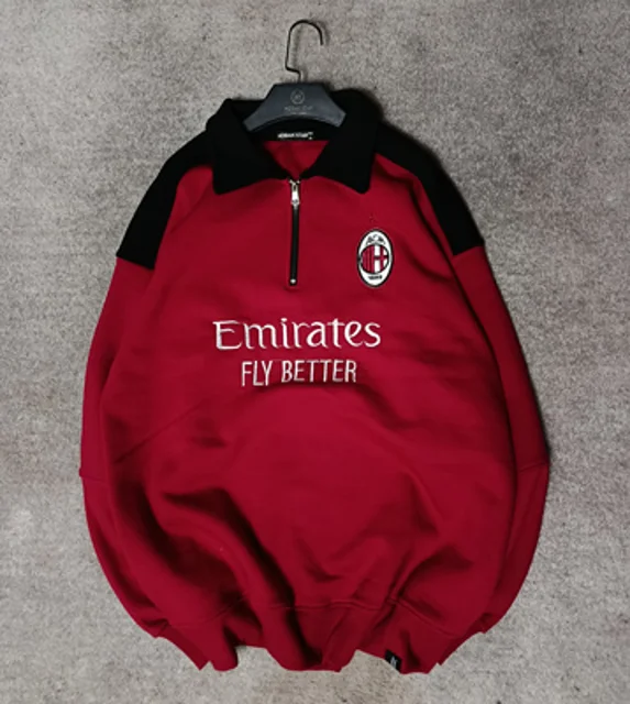 دورس نیم زیپ کیت پنبه مردانه-عمده-قرمز میلان