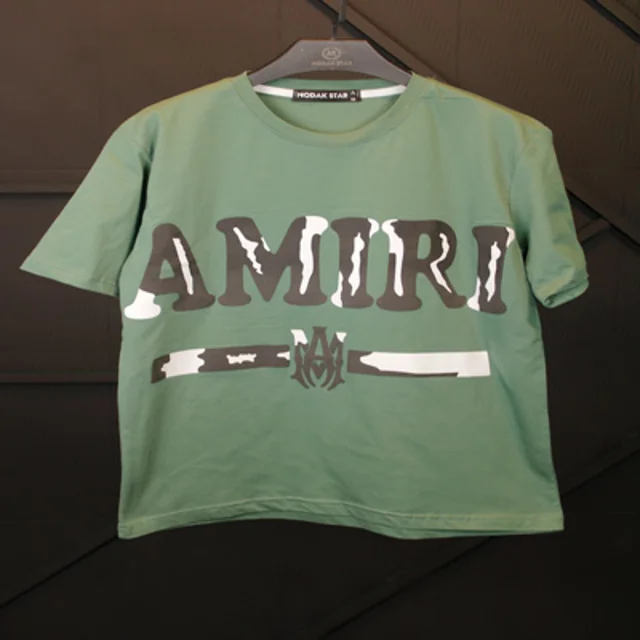 تیشرت پنبه چاپی مردانه طرح AMIRI  - عمده- صدری