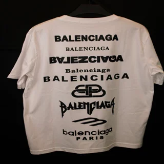 تیشرت پنبه اکونومی مردانه طرح BALENCI  چاپی - عمده-سفید